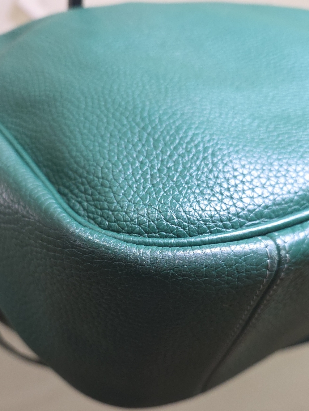 Coach CC435 Cary Soft Pebble Leather Large Shoulder Bag Dark Pine Hobo EUC - Picture 9 of 17